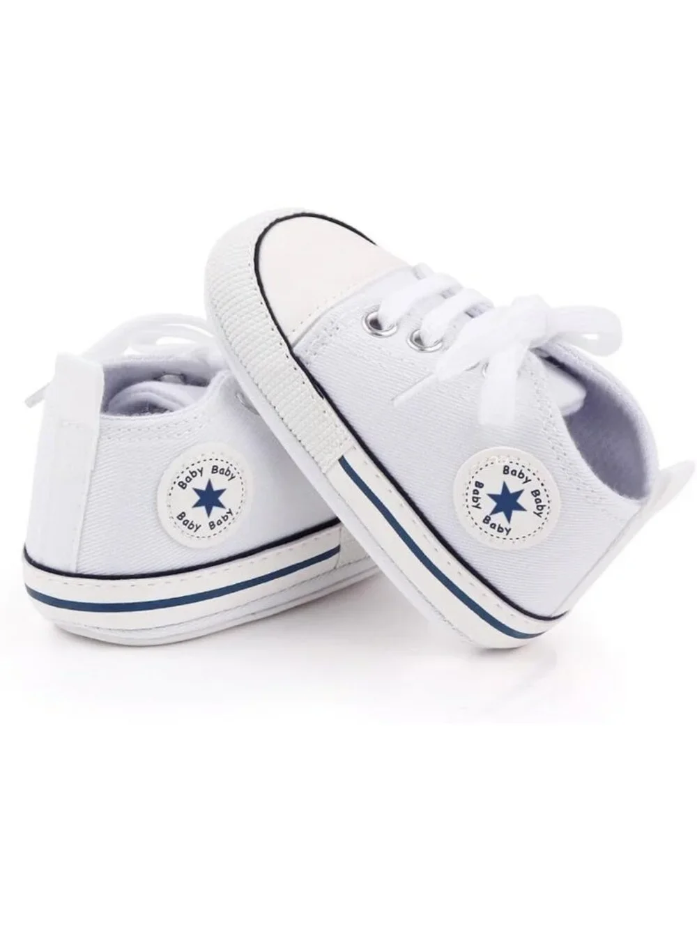 Unisex Baby High-Top Canvas Sneakers, Soft Sole Anti-Slip First Walking Shoes